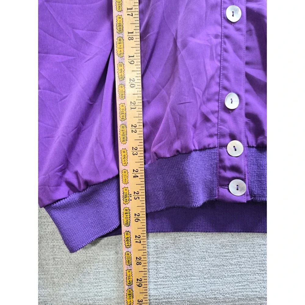 Vintage Teddi Jacket Womens Purple Lined Winter Casual Streetwear Button Front
